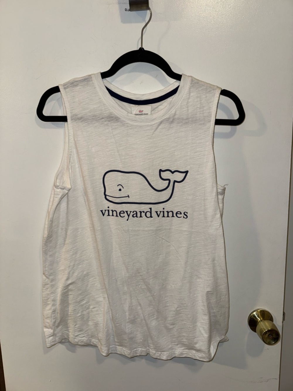 Vineyards Vines Women’s White with Blue Trim Tank Top Size Small